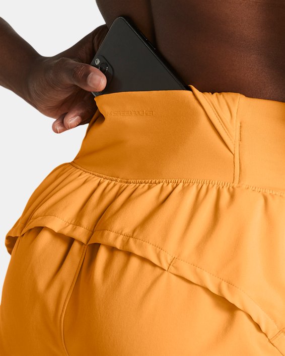 Shorts UA Run Stamina de 8 cm para mujer, Orange, pdpMainDesktop image number 3